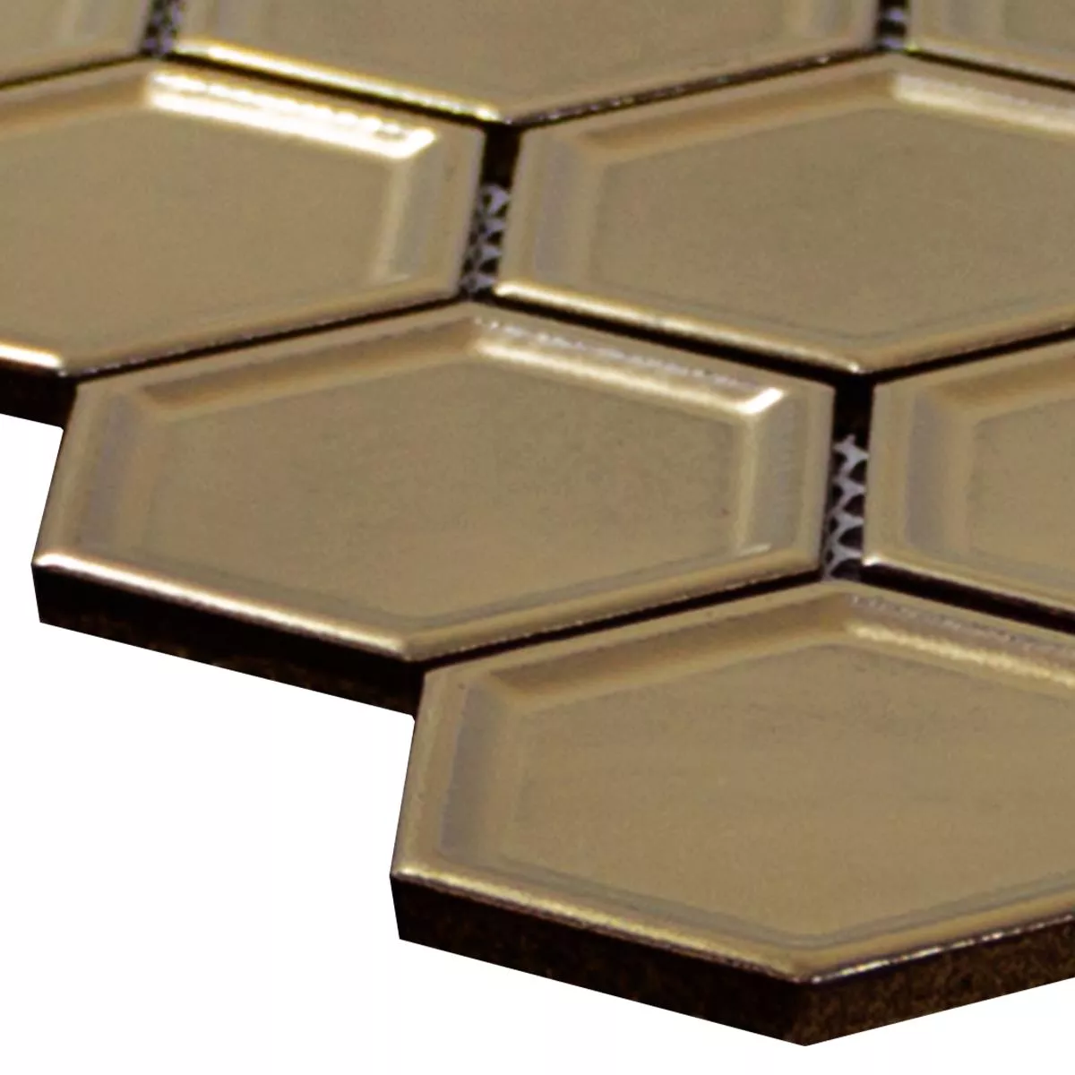 Ceramic Mosaic Tiles Stellaris Hexagon Bronze