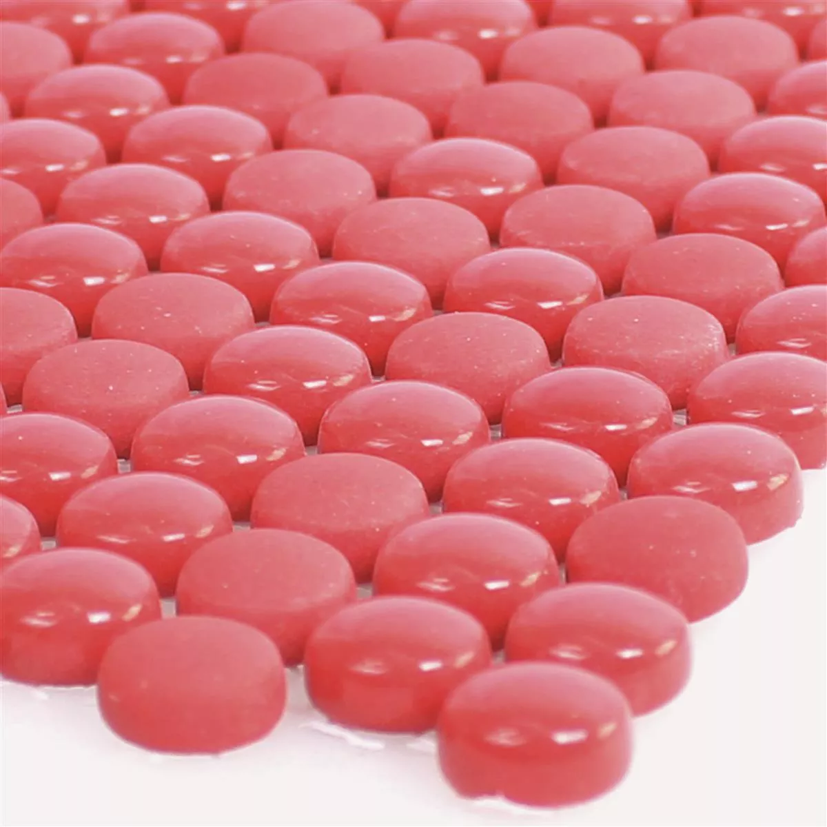 Glass Mosaic Tiles Bonbon Round Eco Red