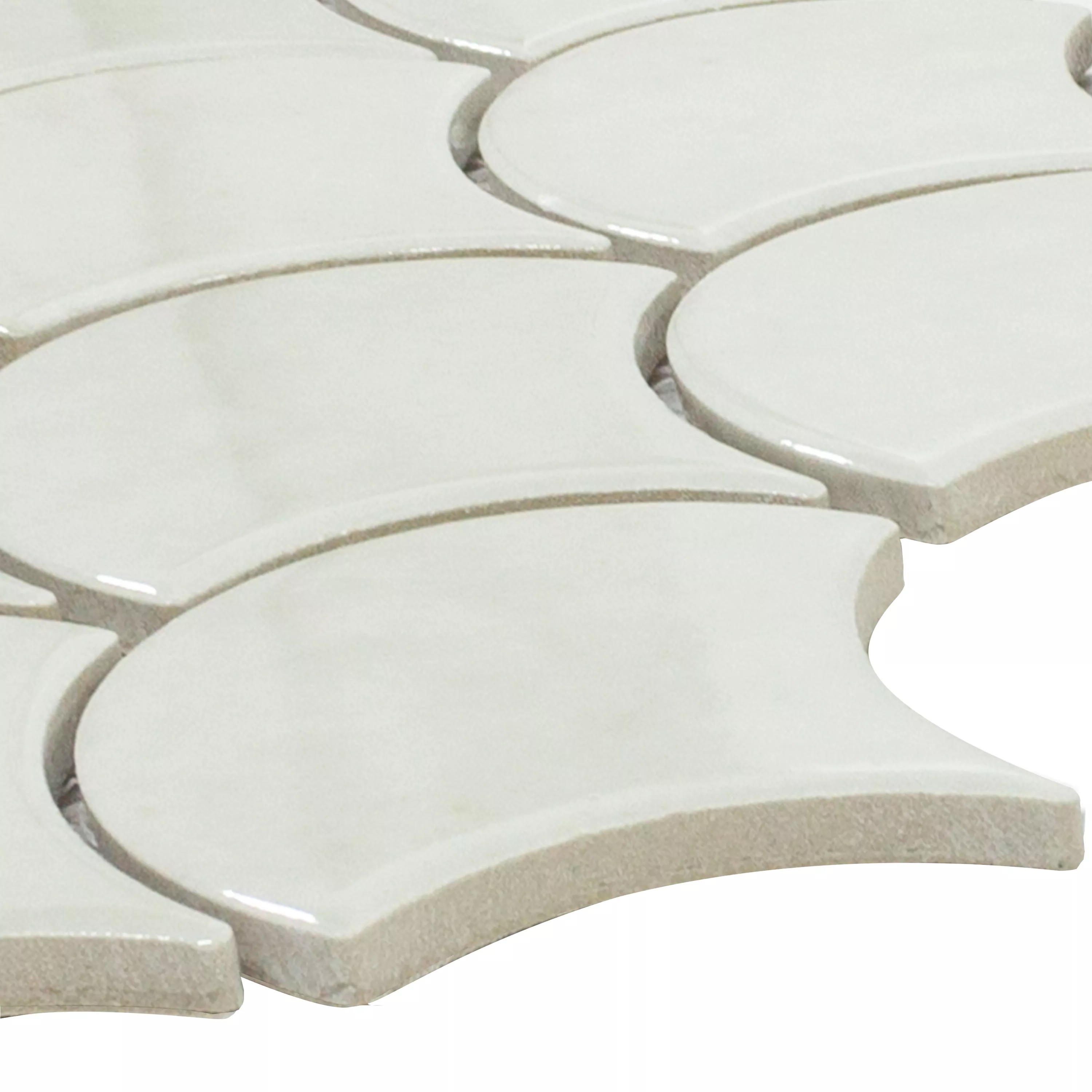 Ceramic Mosaic Tiles Eldertown Fächer Blanc