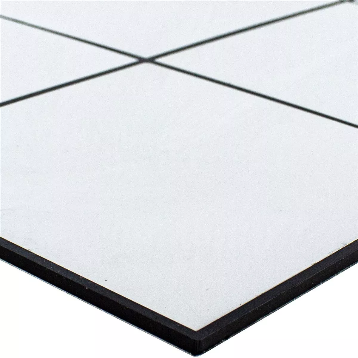 Aluminium Mosaic Tiles Lenora Self Adhesive Blanc