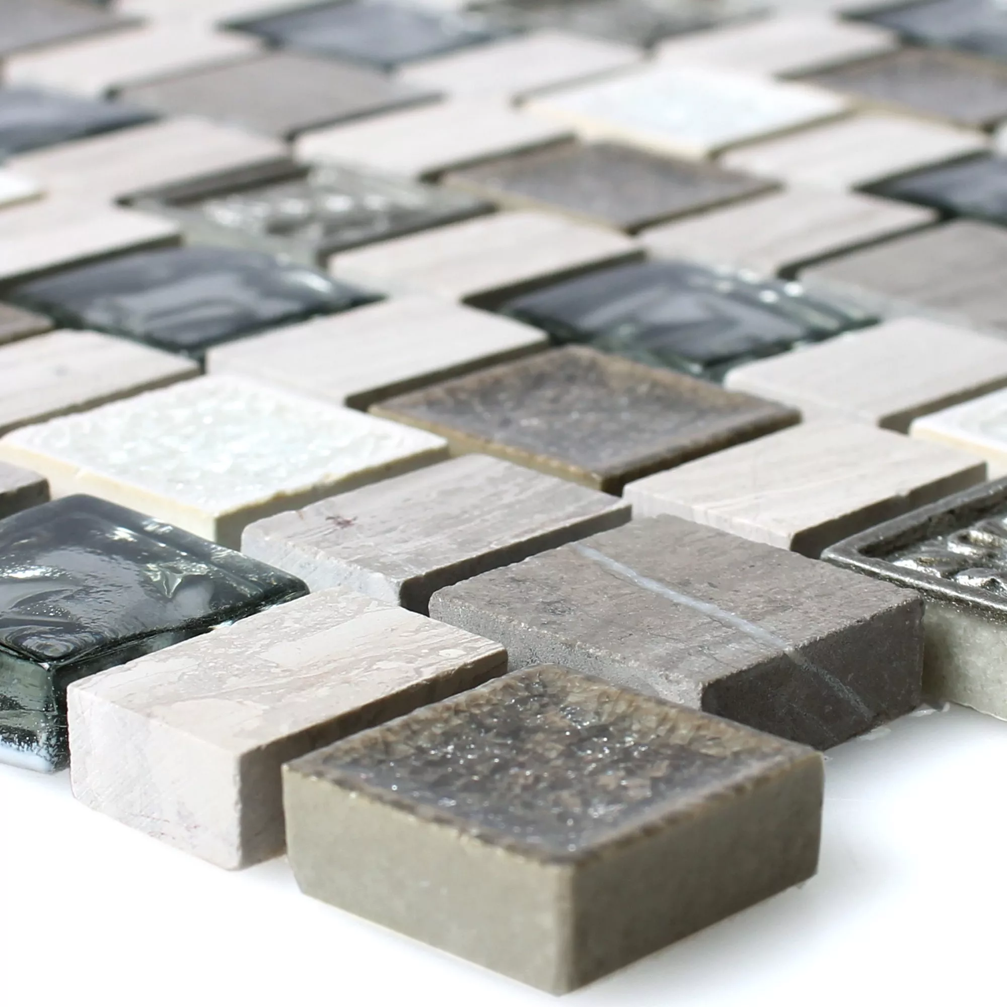 Mosaic Tiles Dresden Multiformat  Wood White Mix