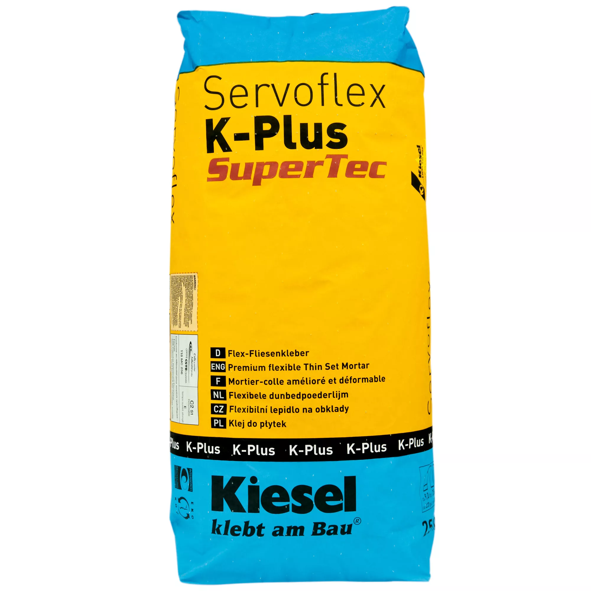 Kiesel tile adhesive Servoflex K-Plus - ceramic tiles and slabs, fine stoneware tile mortar (20KG)
