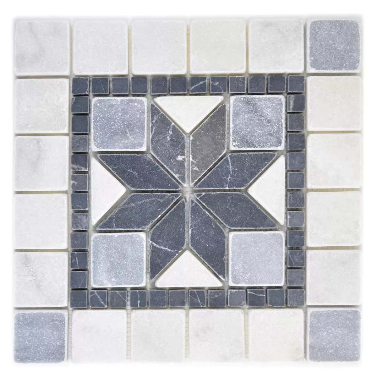 Piedra Natural Rosone Lizard Negro Blanco Gris 30x30cm