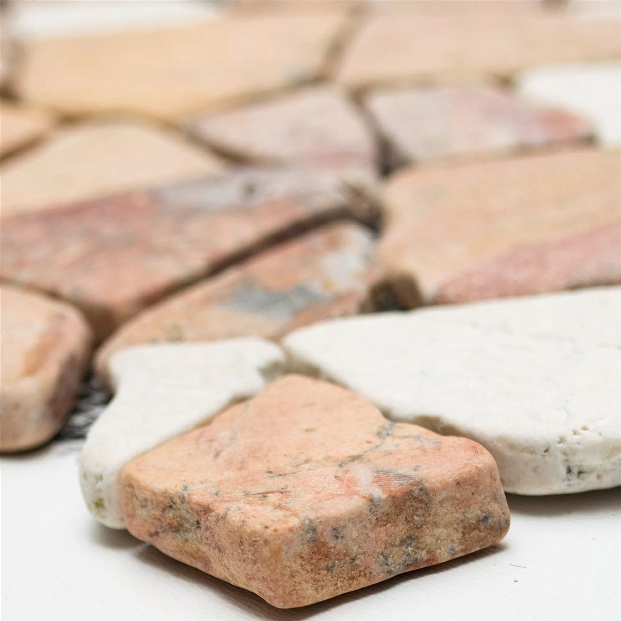 Marble Broken Natural Stone Tiles Poseidon Rosso Cream