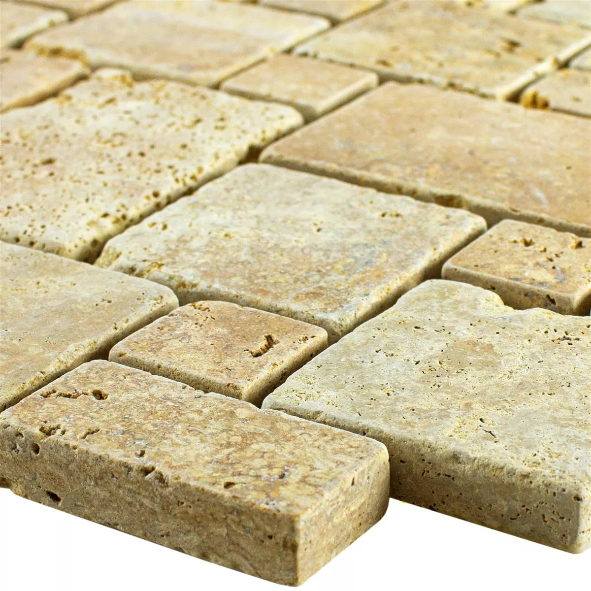 Natural Stone Travertine Mosaic Tiles LaGrange Gold