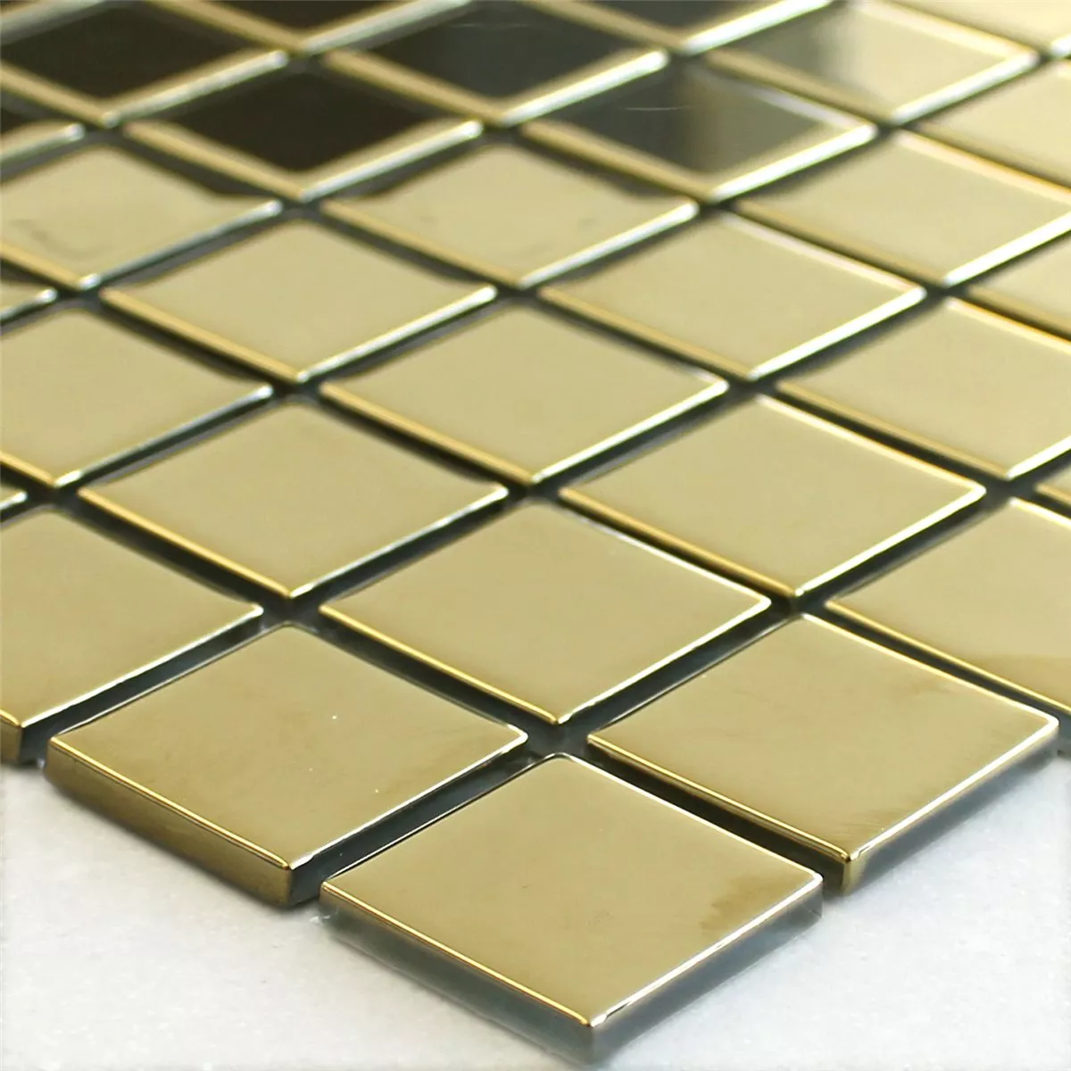 Mosaic Tiles Glass Gold Uni 25x25x4mm