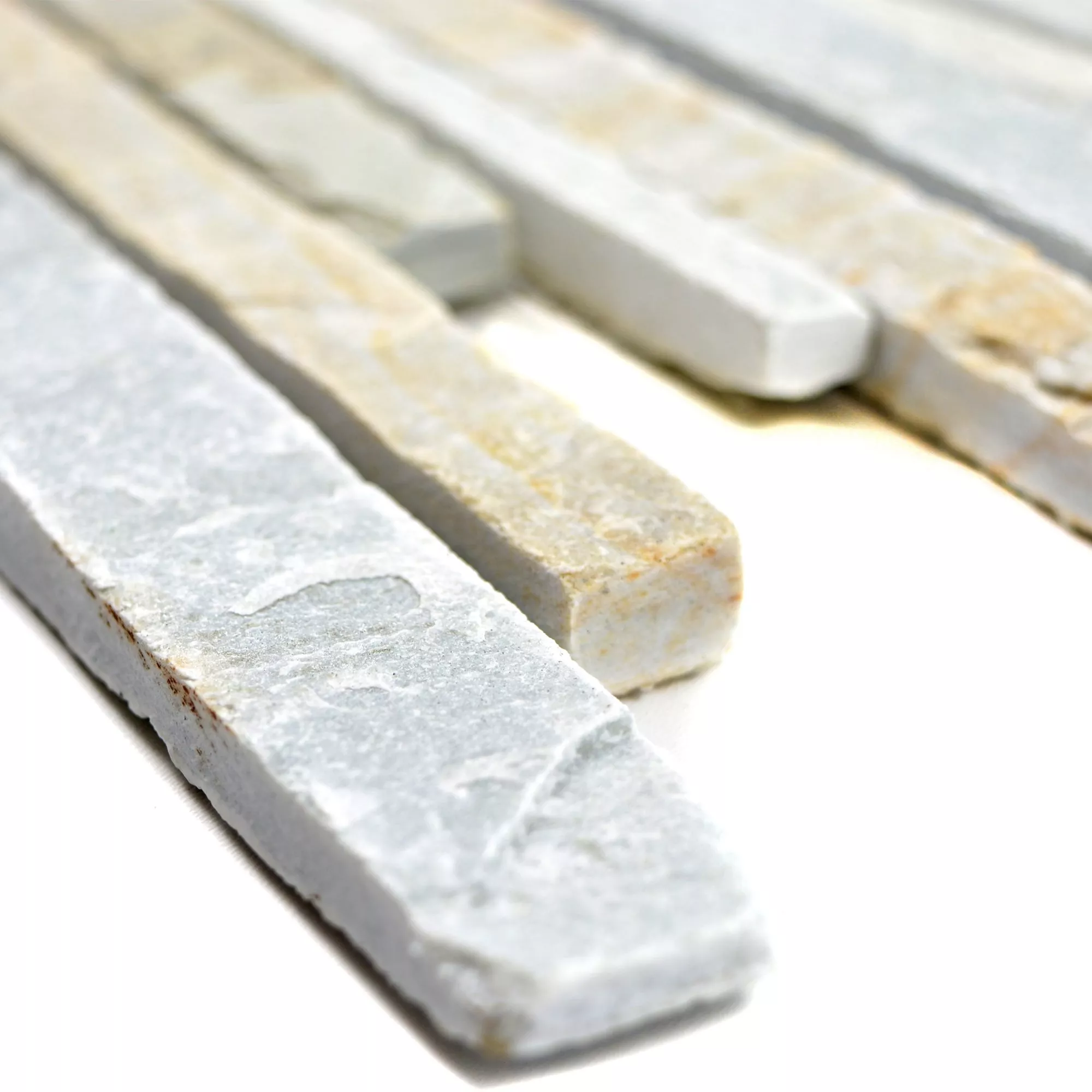 Azulejos De Mosaico Cuarcita Linus Stick White