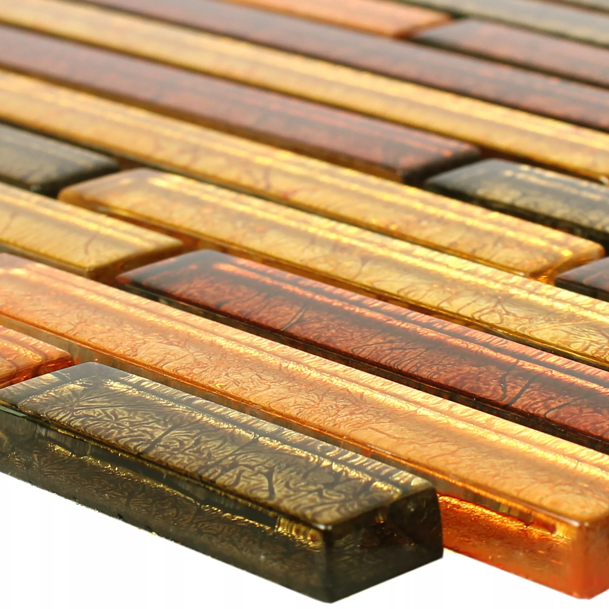 Glass Mosaic Tiles Curlew Yellow Orange Pattern