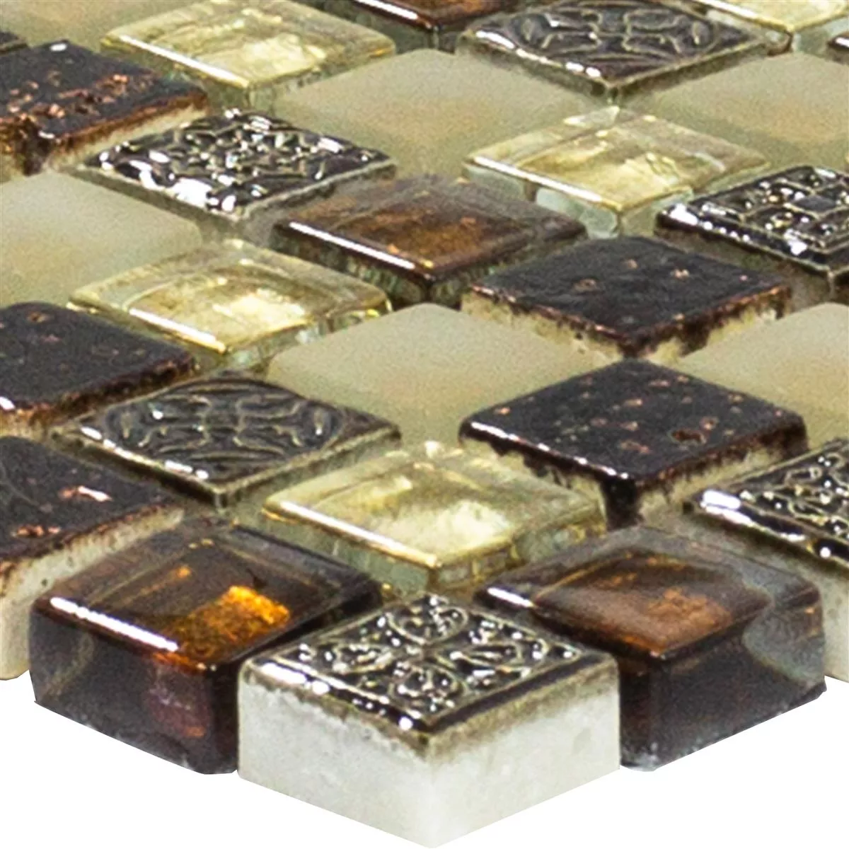 Glass Marble Mosaic Tiles Kingsburg Brown Mix