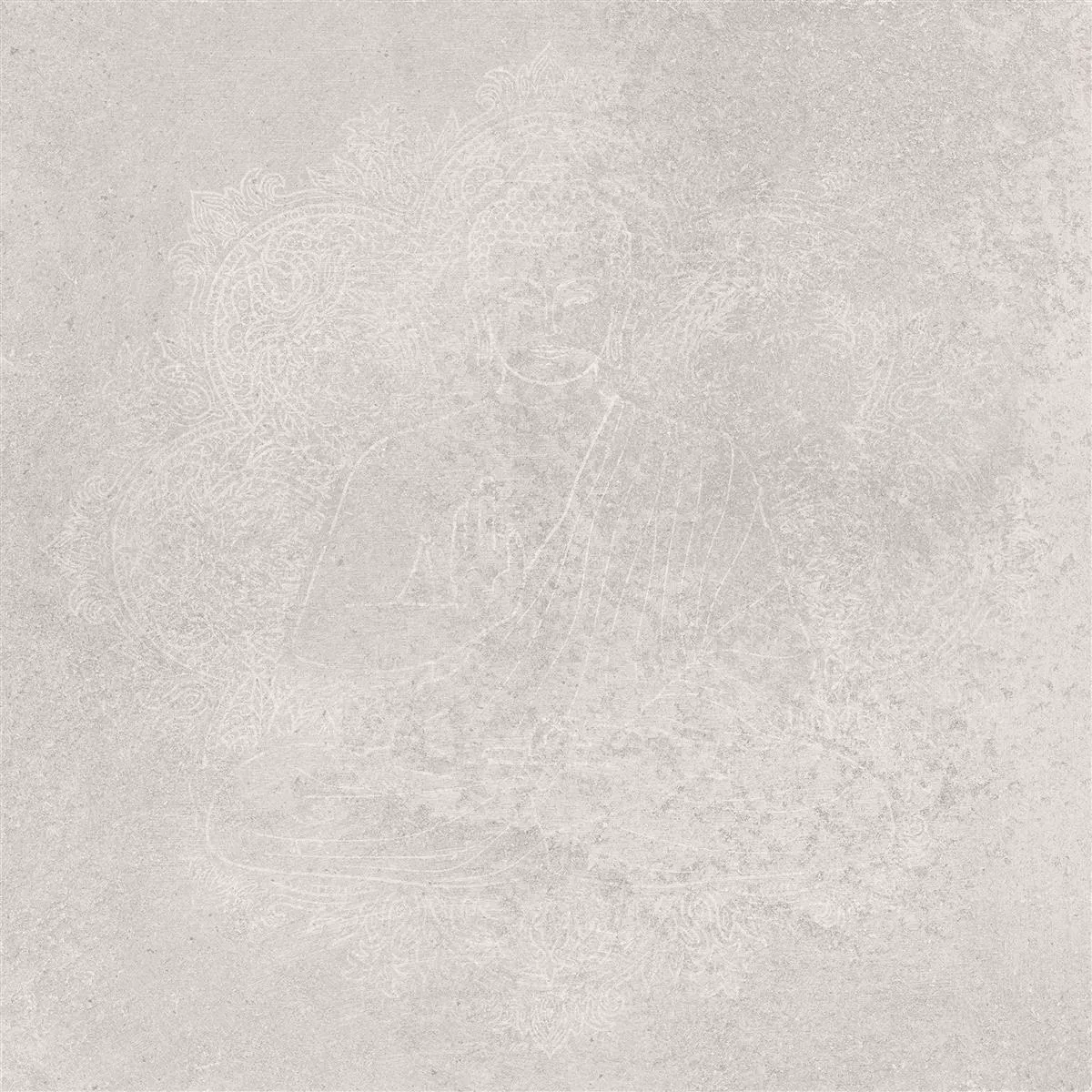 Floor Tiles Stone Optic Horizon Grey Decor Buddha