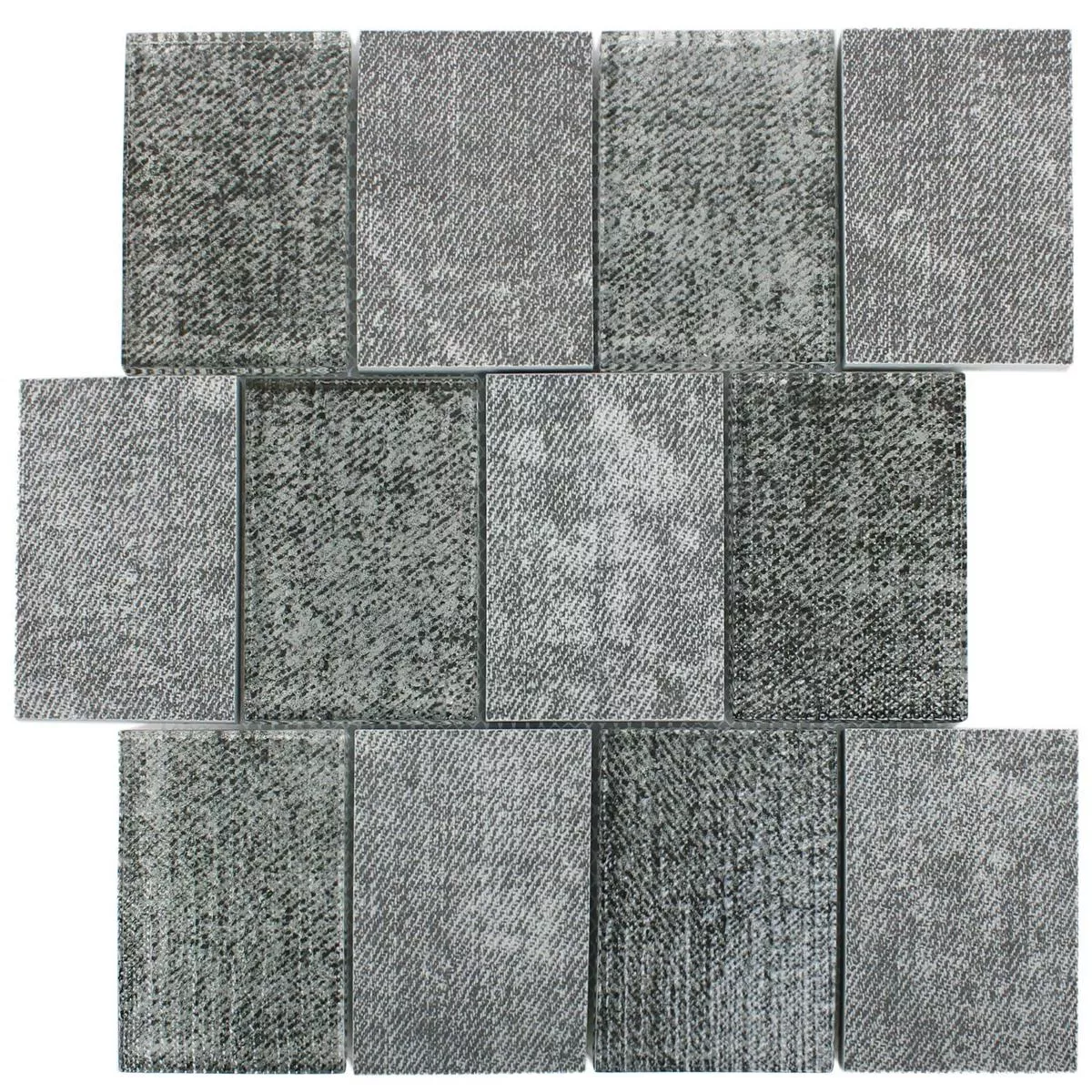 Mosaic Tiles Glass Ceramic Mix Brilon Grey