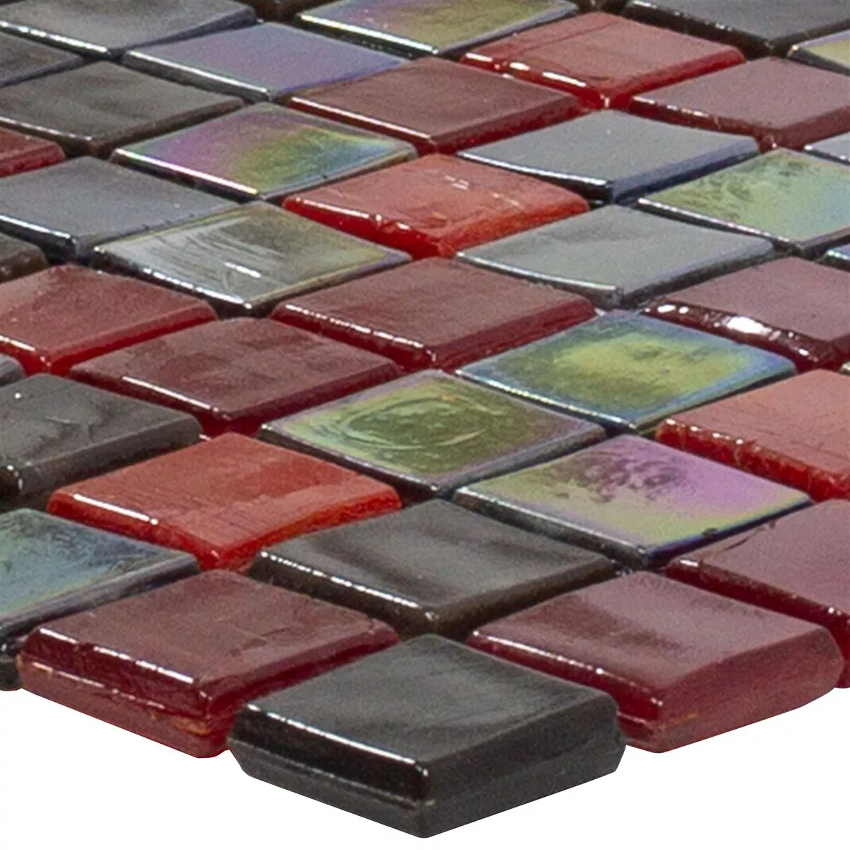 Glass Mosaic Tiles Salsa Red Black
