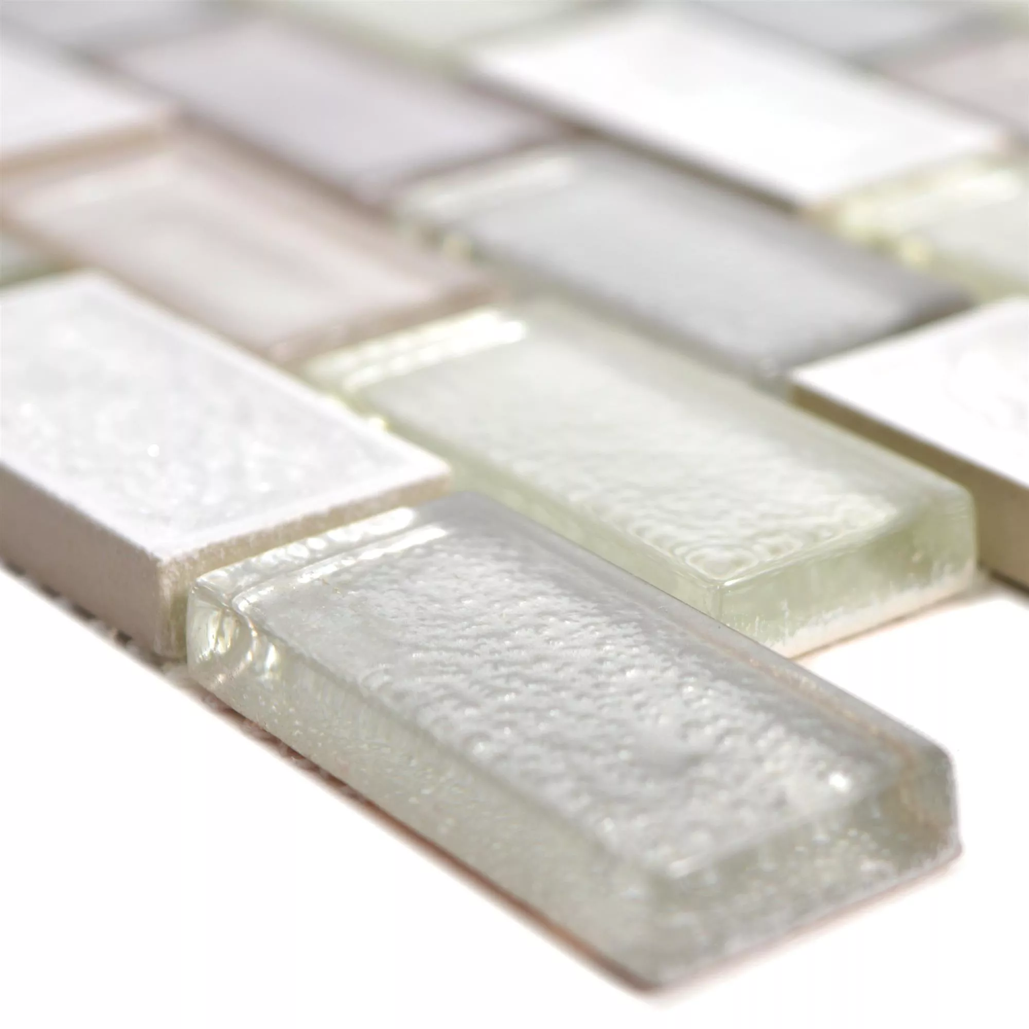 Glass Ceramic Mosaic Tiles Mirasol White