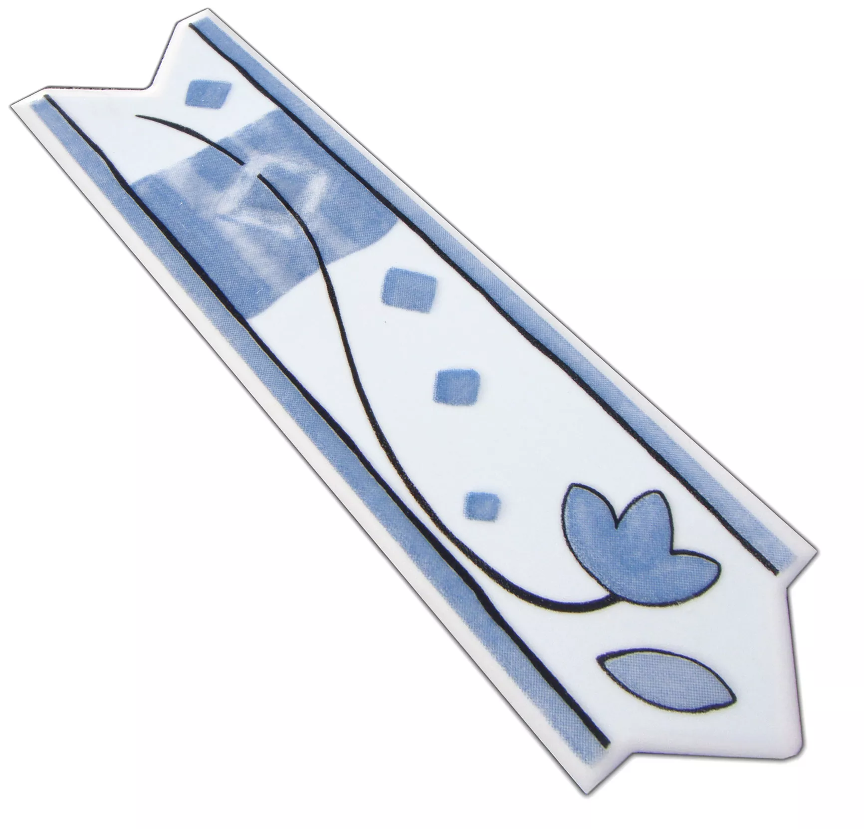 Ceramic Border Barbara Light Blue Blanc 6x20cm