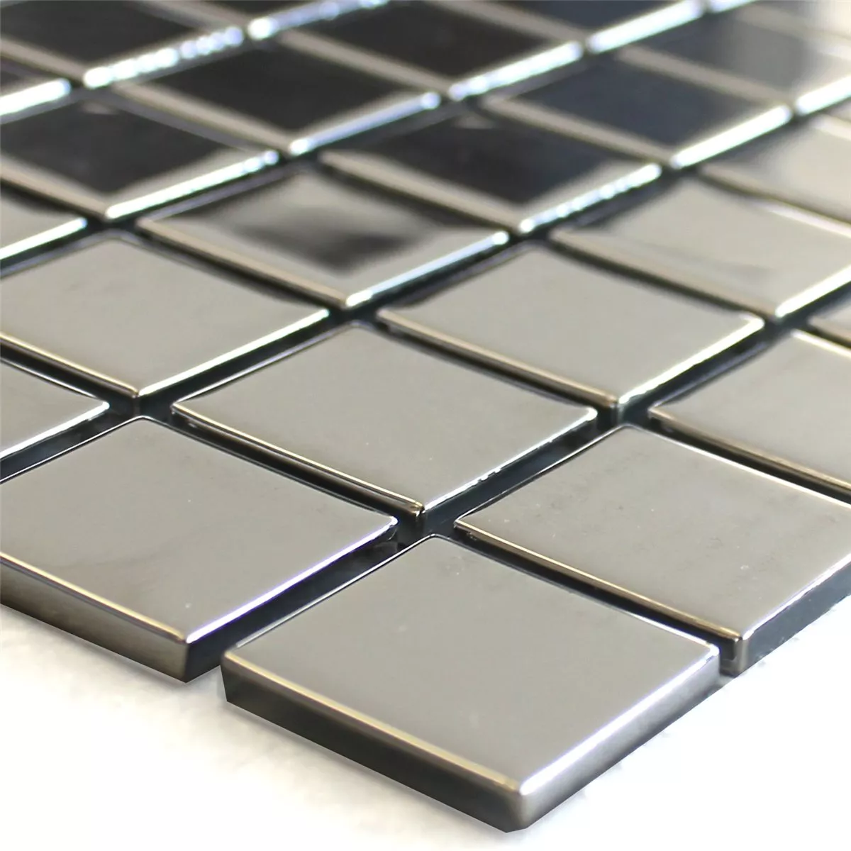 Mosaic Tiles Glass Silver Uni 25x25x4mm