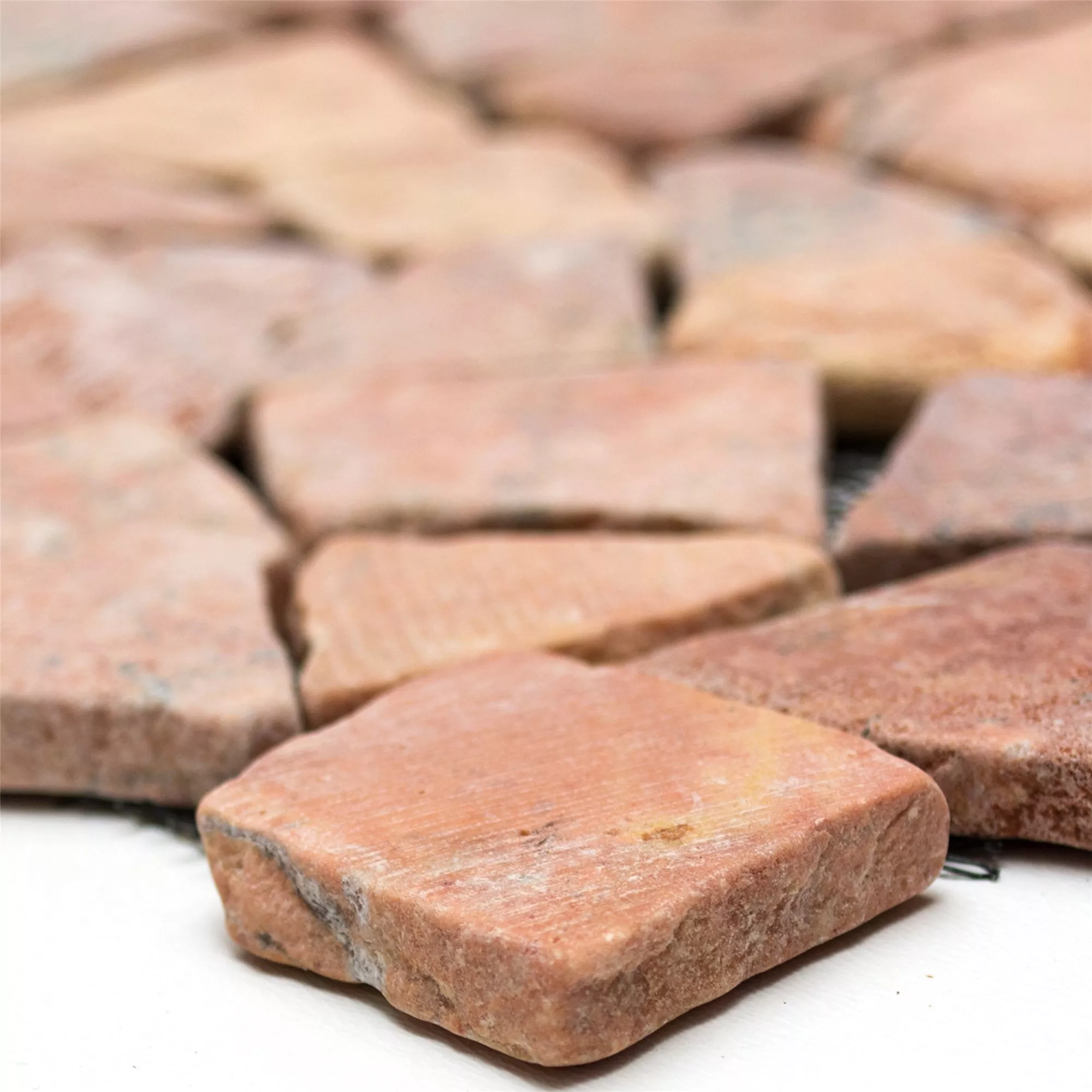 Marble Broken Natural Stone Tiles Poseidon Rossoverona