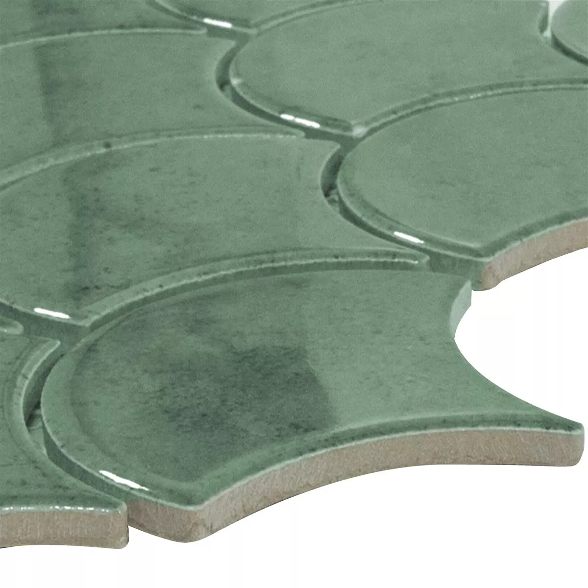 Ceramic Mosaic Tiles Eldertown Fächer Dark Green