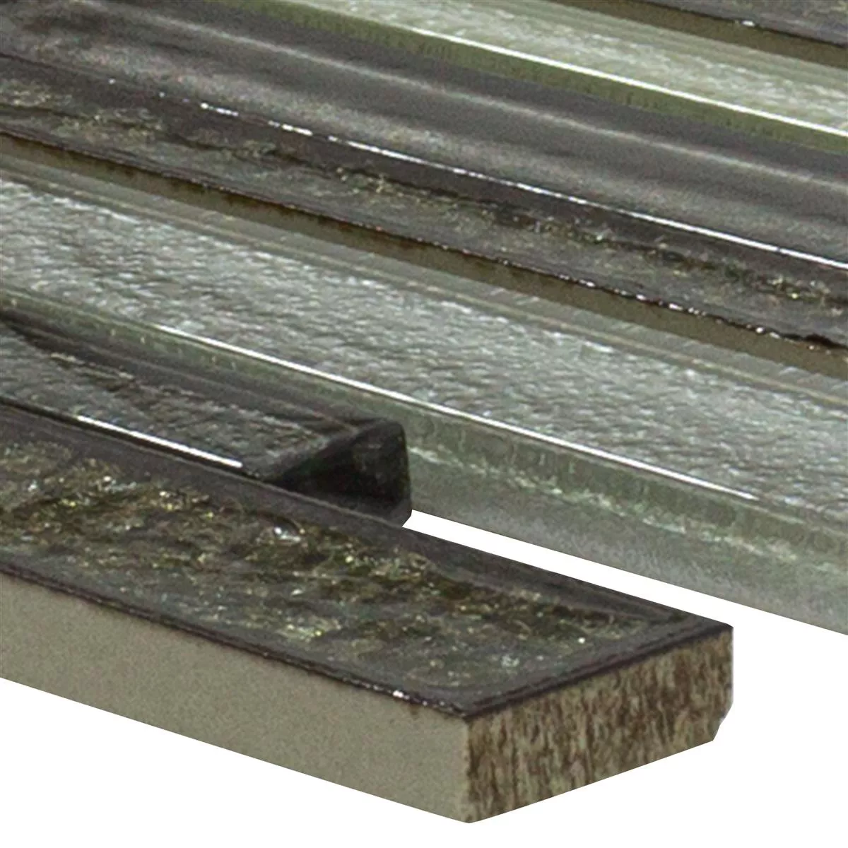 Glass Natural Stone Mosaic Crystal Springs Brick Grey