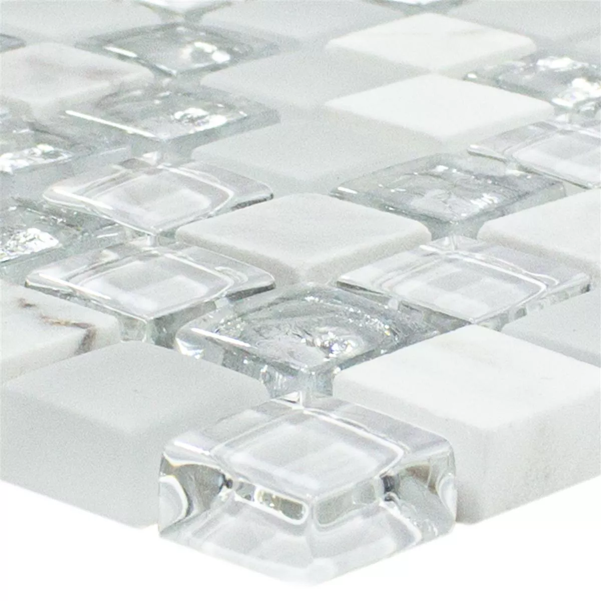 Mosaico de Cristal Azulejos Lexington Cristal Mezcla de Material Blanco