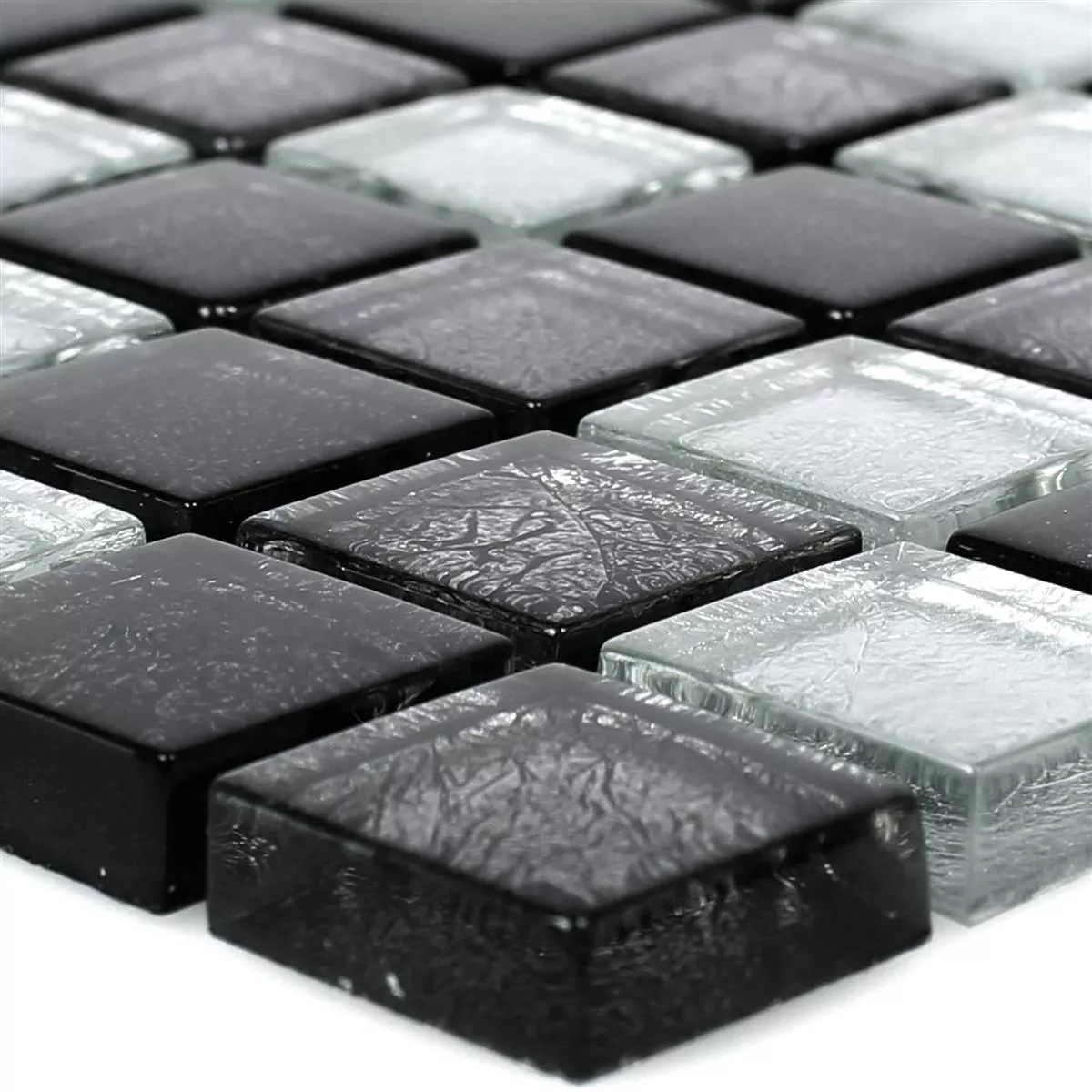 Glass Mosaic Tiles Curlew Black Silver 23