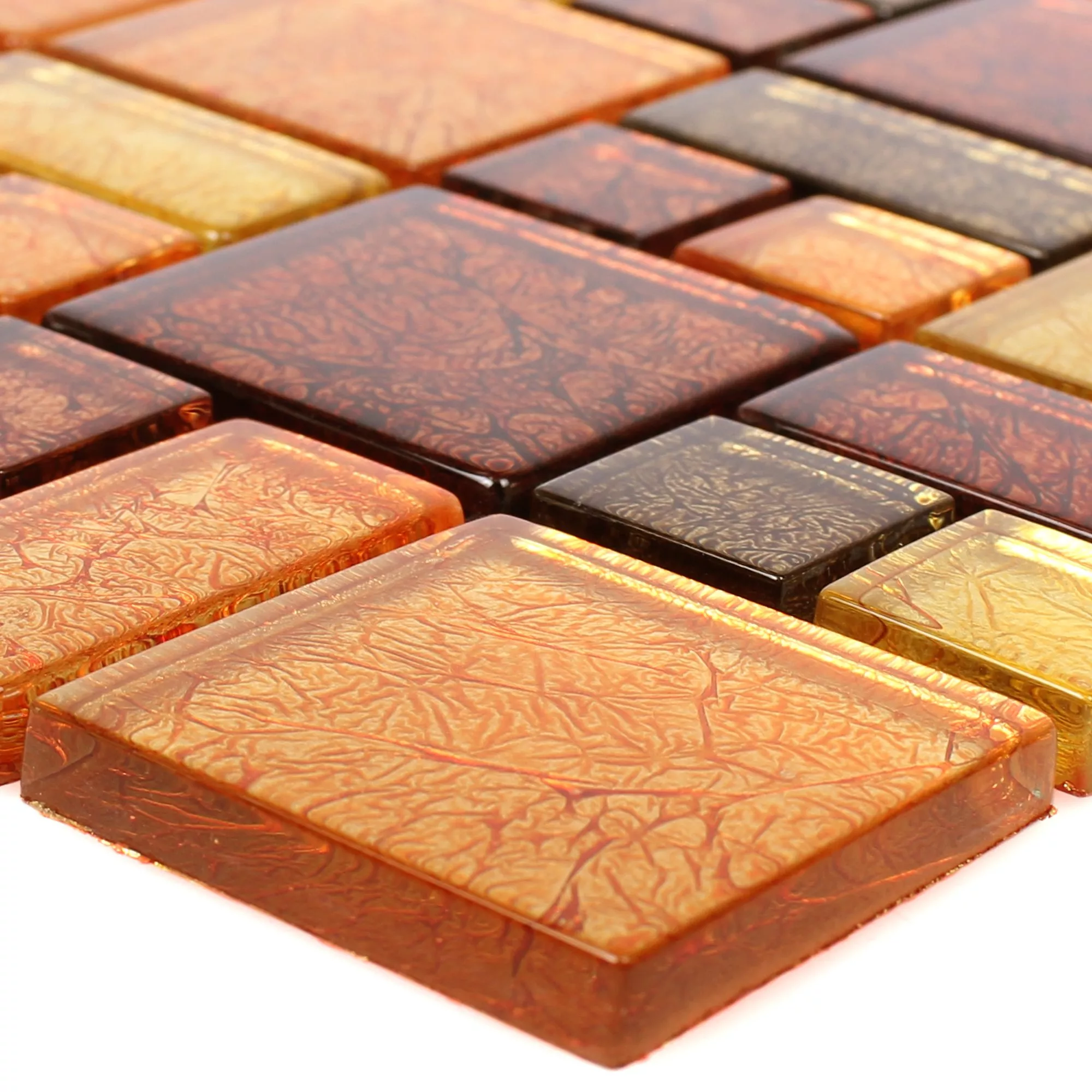 Glass Mosaic Tiles Curlew Yellow Orange 2 Mix