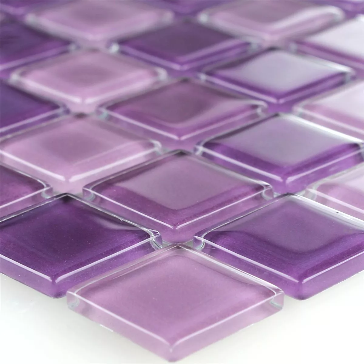 Mosaic Tiles Glass Purple Mix 25x25x4mm