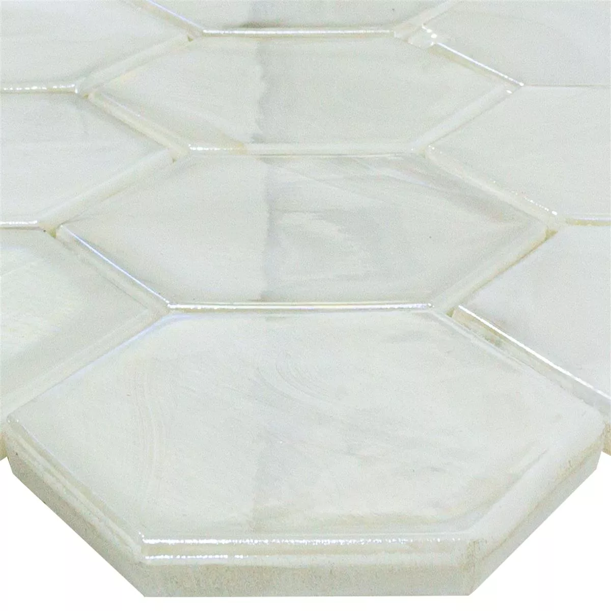 Mosaico de Cristal Azulejos Andalucia Hexagonales Blanco