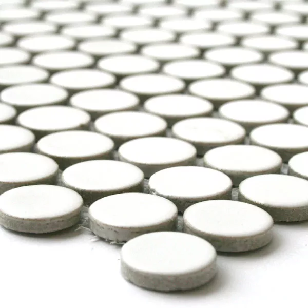 Mosaic Tiles Ceramic Drop White Uni