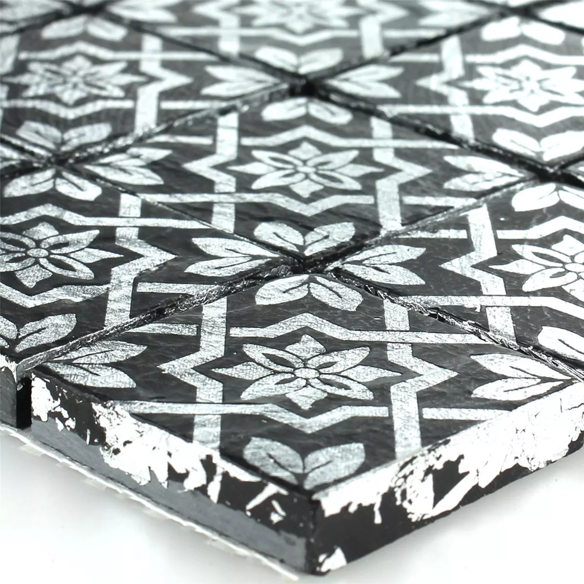 Slate Porcelain Stoneware Mosaic Tiles Platin Black