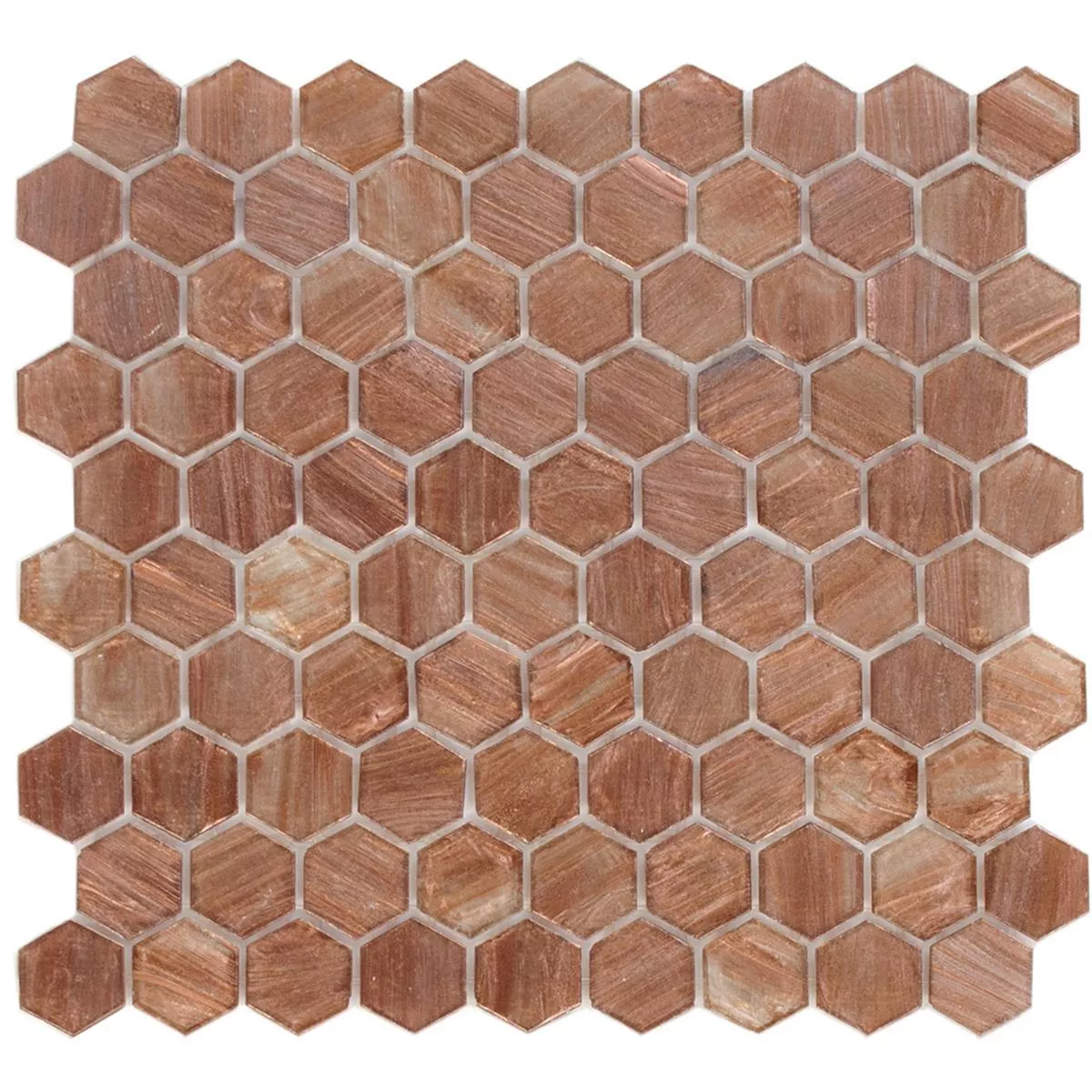 Glass Mosaic Tiles Trend-Vi Hexagonal 222 Copper Brown