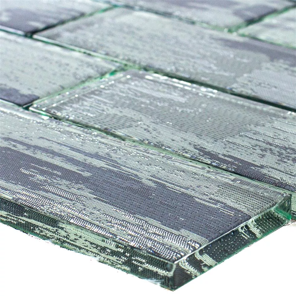 Glass Mosaic Tiles Troja Silver