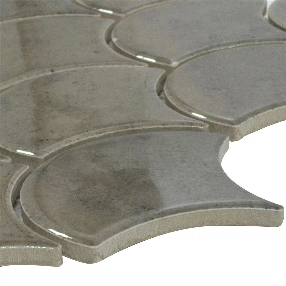 Ceramic Mosaic Tiles Eldertown Fächer Grey