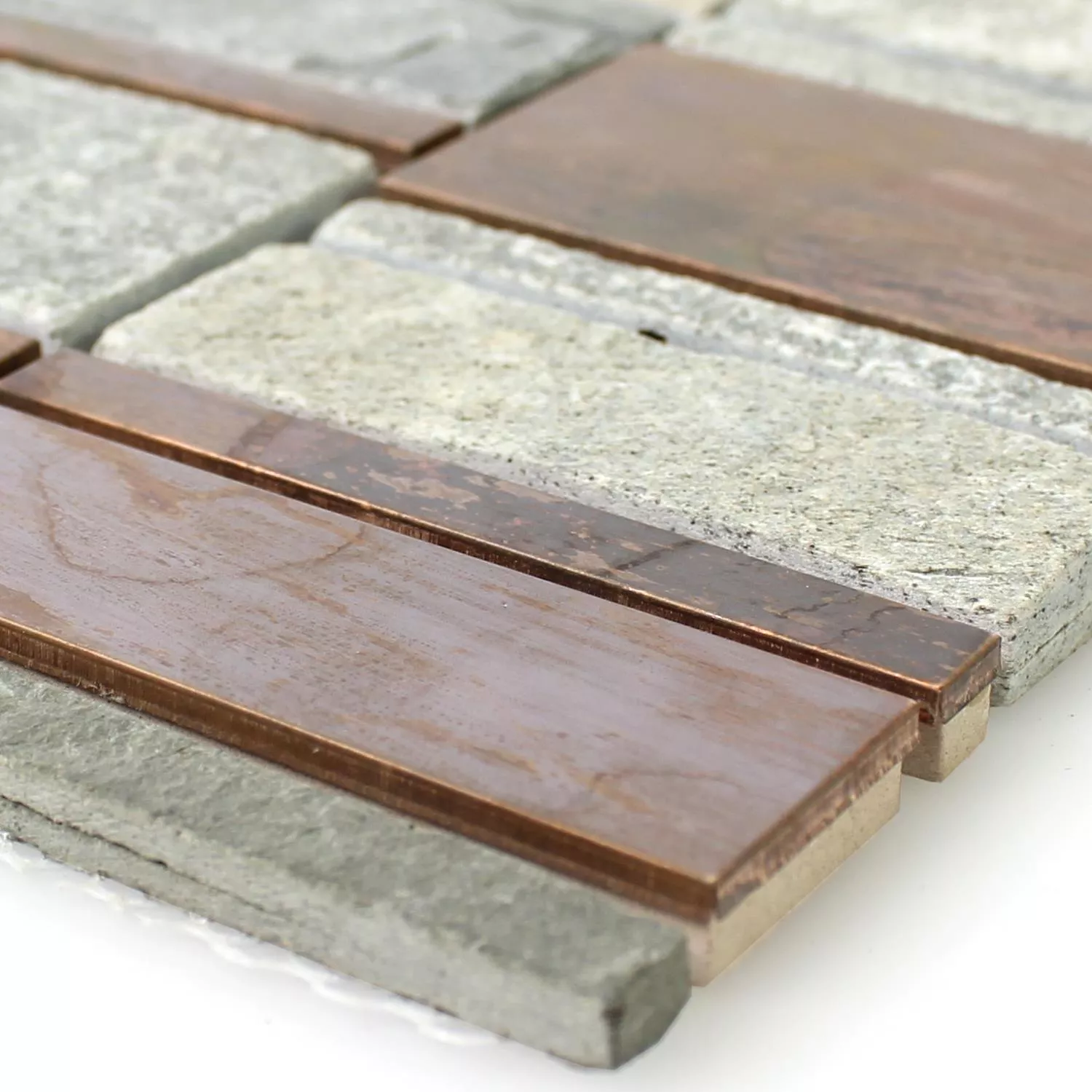 Azulejos De Mosaico Piedra Natural Metal Cobre