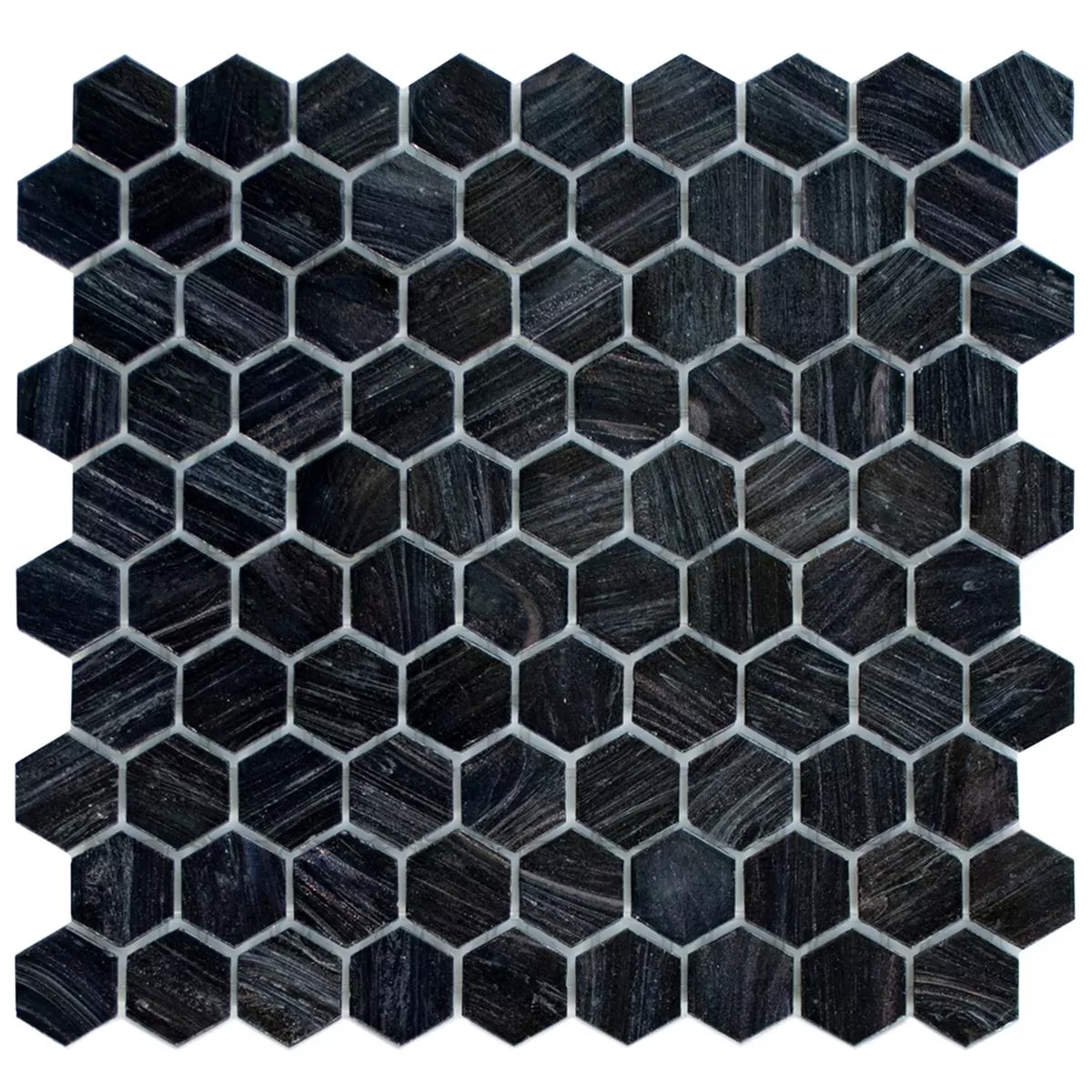 Glass Mosaic Tiles Trend-Vi Hexagonal 260 Anthracite