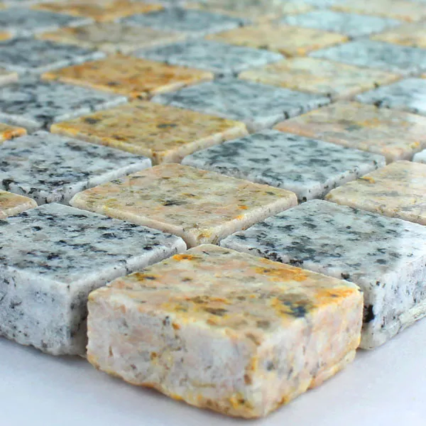 Mosaic Tiles Granit 23x23x8mm Yellow Grey