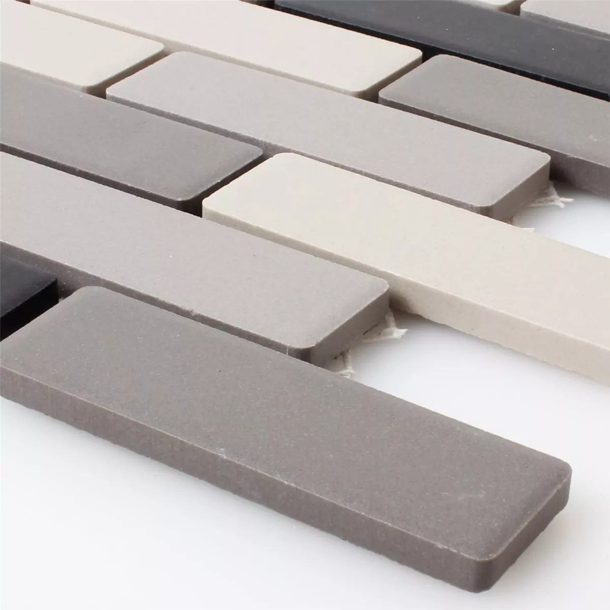 Mosaic Tiles Ceramic Beige Grey Unglazed