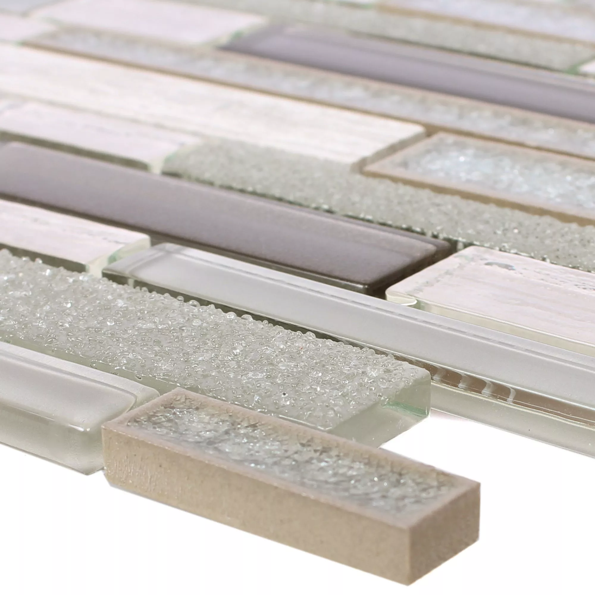 Glass Natural Stone Ceramic Mosaic Kozan Grey