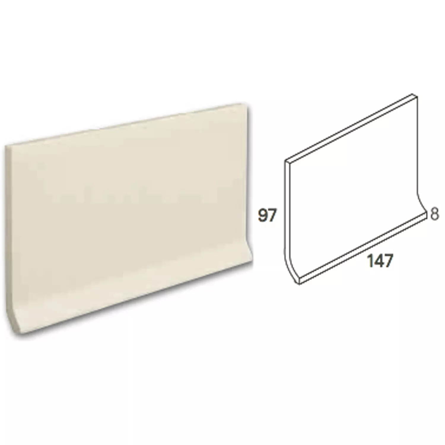 Zócalo Cóncavo Grano Fino Azulejos Antracita 15x10cm