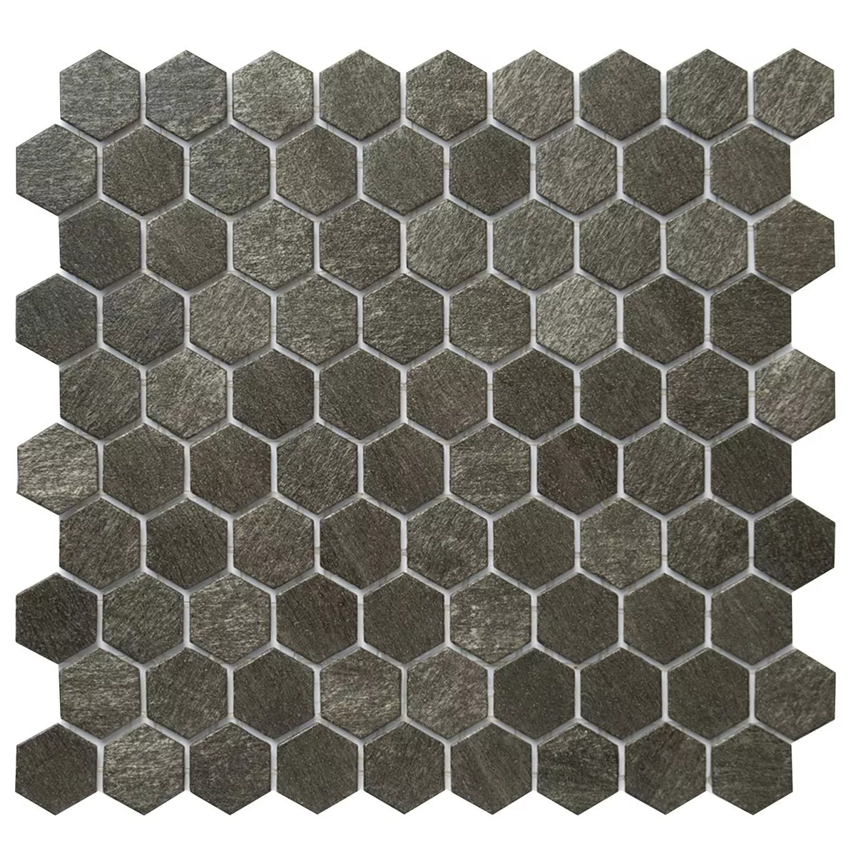 Glass Mosaic Tiles Trend-Vi Hexagonal 2124 Dark Grey