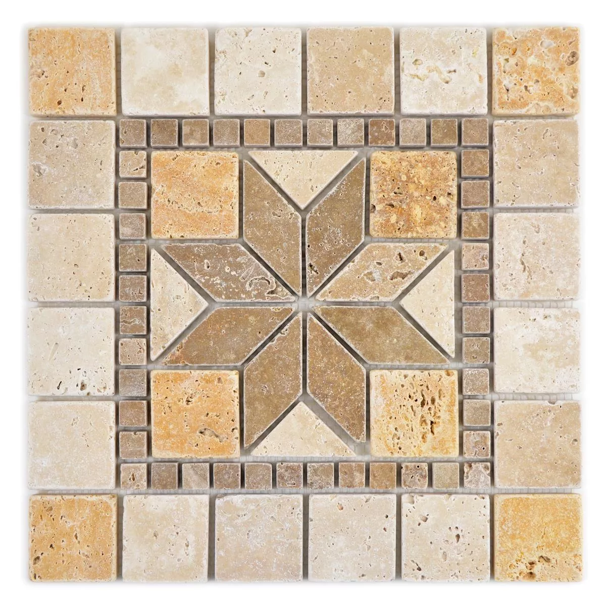 Piedra Natural Rosone Volney Beige Marrón Oro 30x30cm