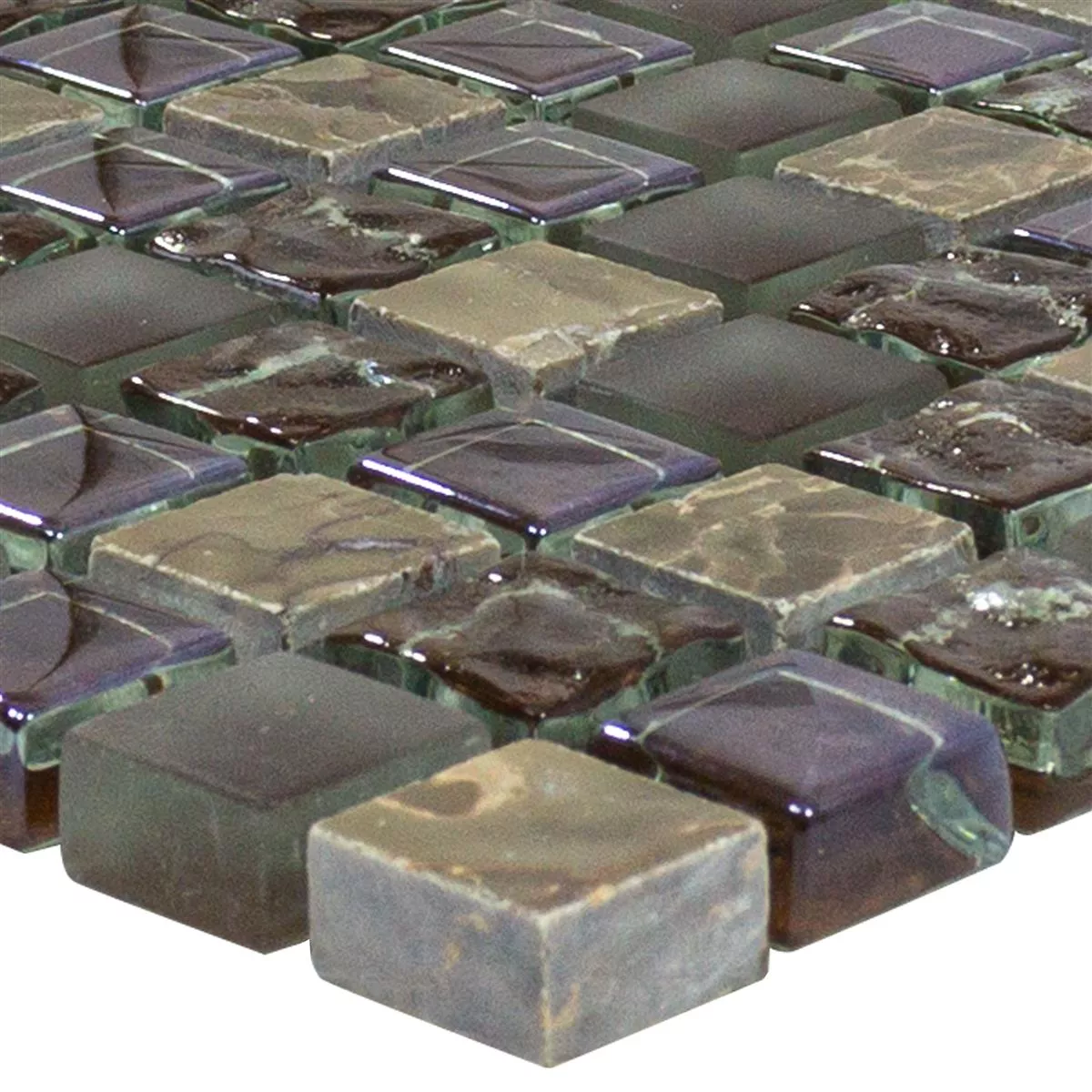 Mosaic Tiles Glass Marble Estrella Brown