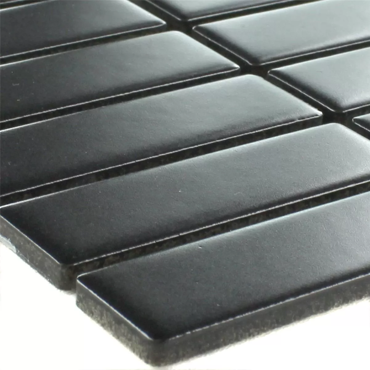 Mosaic Tiles Ceramic Black Sticks Mat