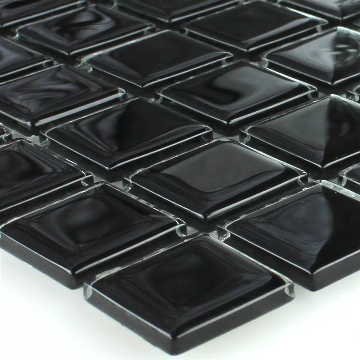 Glass Mosaic Tiles Tivoli Black Uni