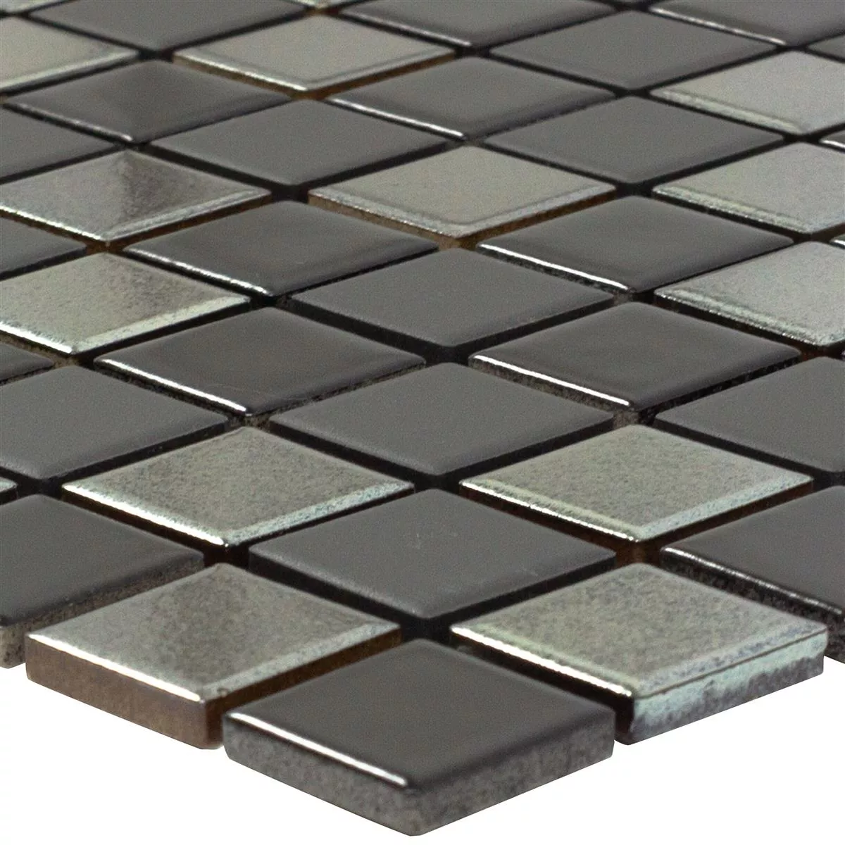 Ceramic Mosaic Tile Moonstone Black Grey