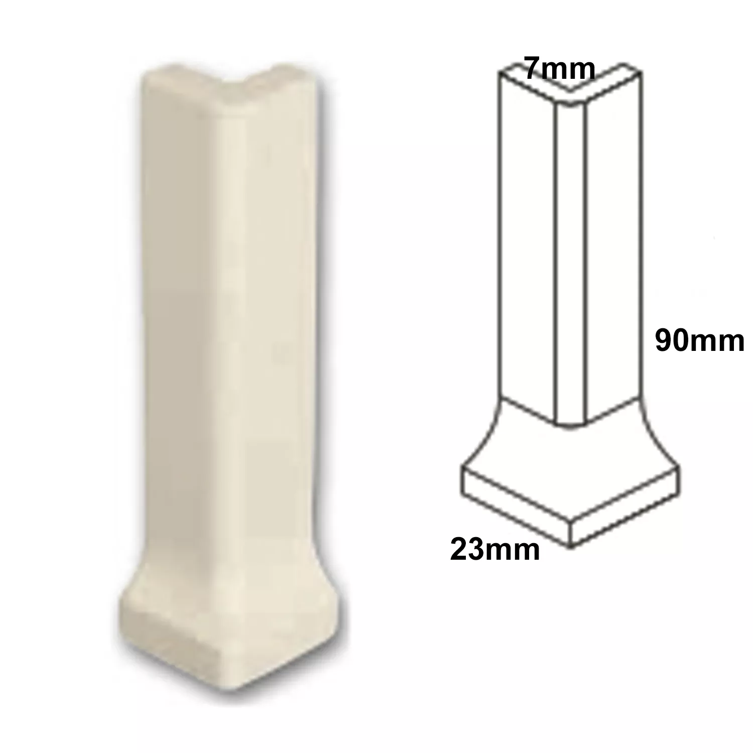 Outside Corner Courage Grey Mat 2,3x9cm