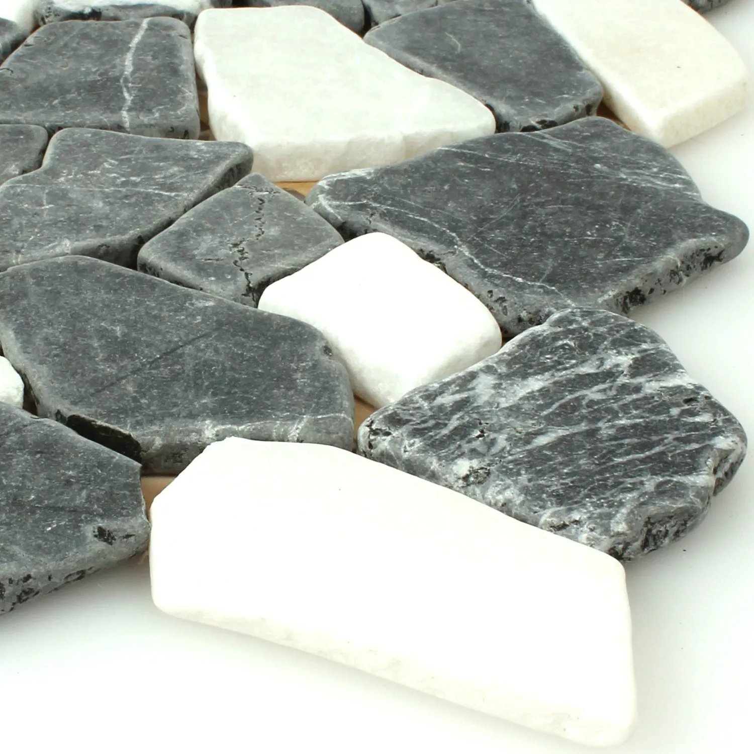 Marble Broken Natural Stone Mosaic Tiles Solares Verde Botticino