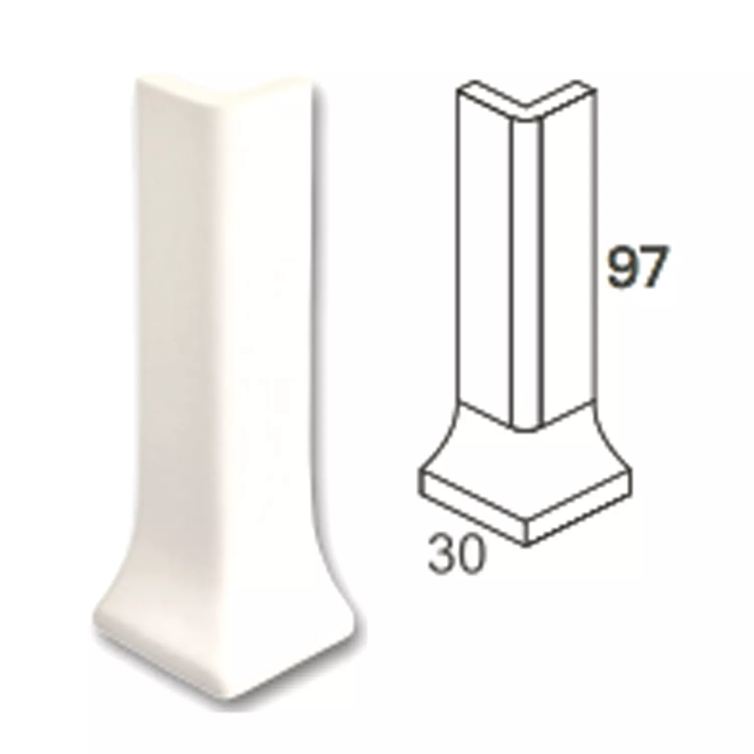 Outside Corner Adventure Light Grey Mat 3x10cm