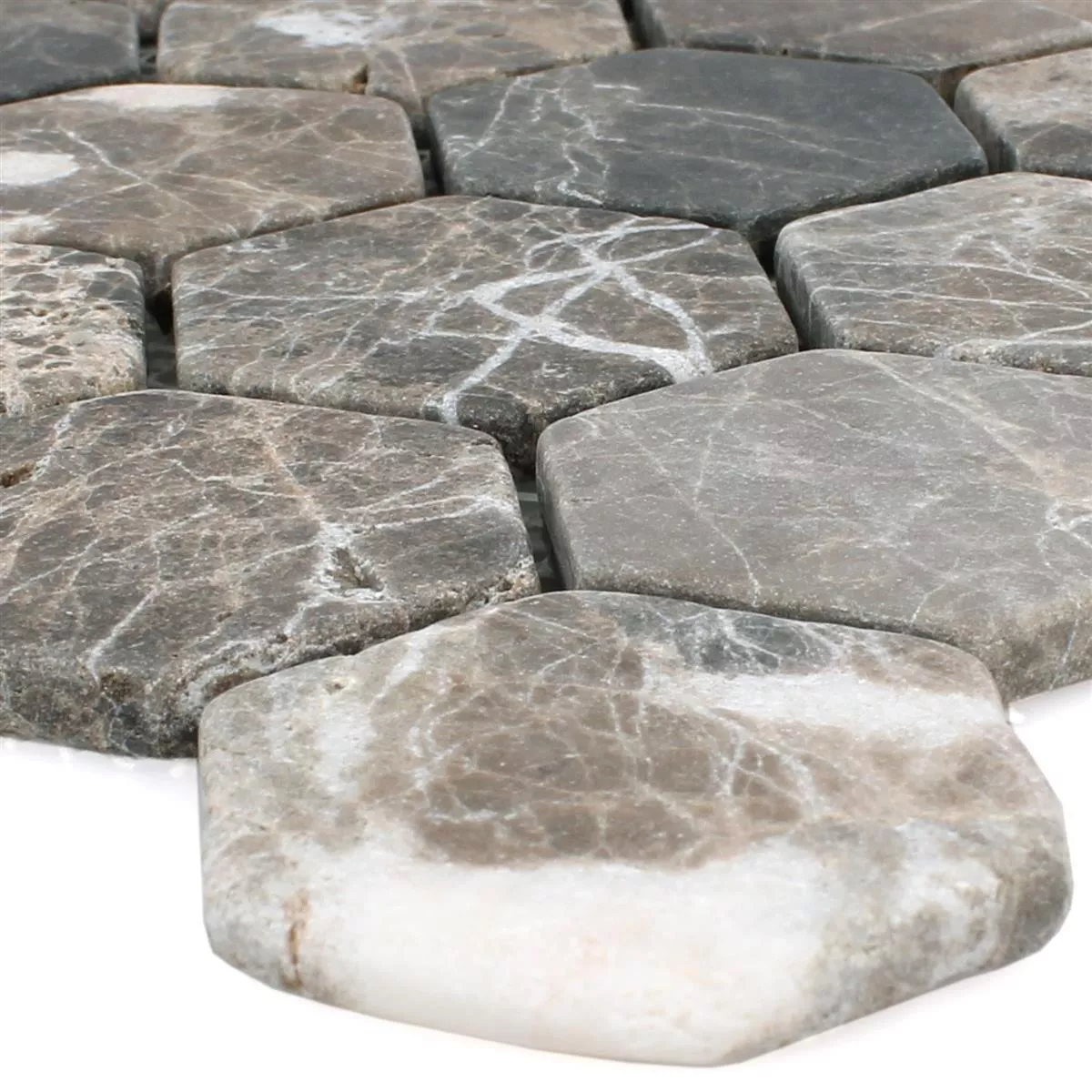 Mosaic Tiles Marble Tarsus Hexagon Emprador