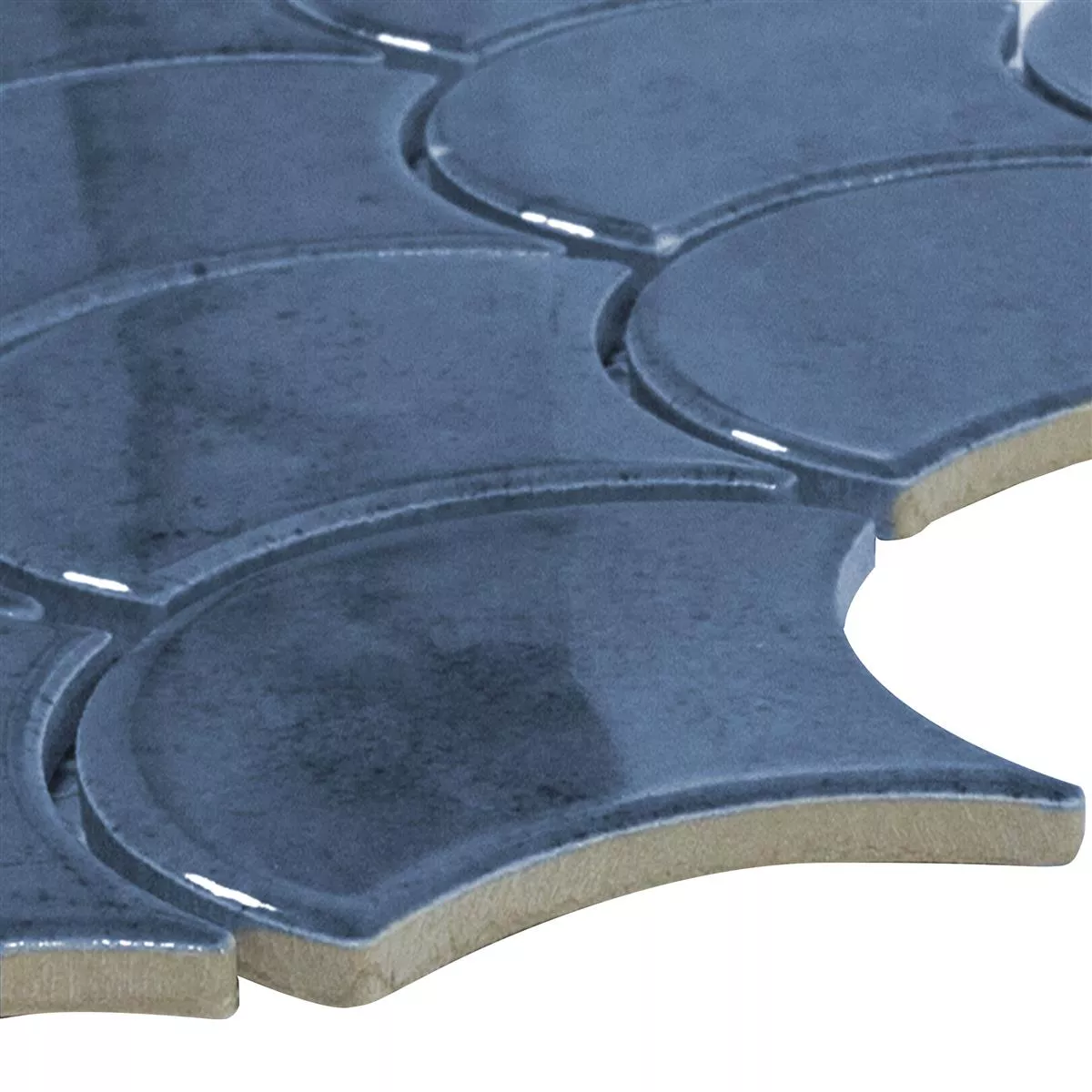 Ceramic Mosaic Tiles Eldertown Fächer Dark Blue