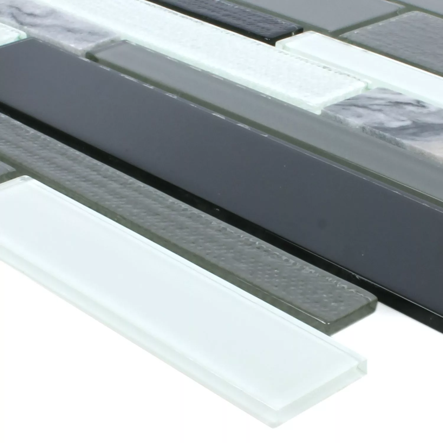 Azulejos De Mosaico Cristal Piedra Natural Kalamos Negro Blanco